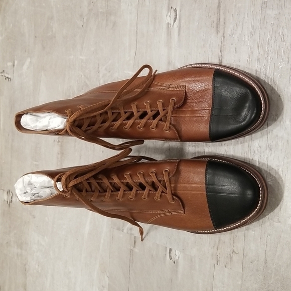 💕THE GREAT💕 The Cap Toe Boxcar Boot ~ Hickory Brown/Black 10 NWT - Picture 11 of 16